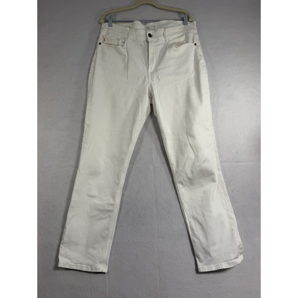 Lafayette 148 New York white denim pants/jeans, Women's Size 14